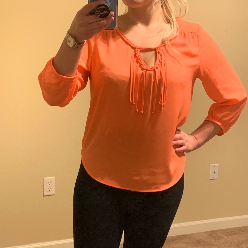 Tangerine casual blouse